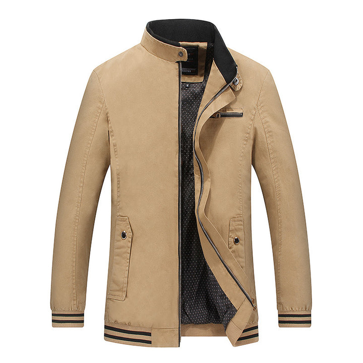 Herren sportliche Übergangsjacke mit Kinnschutz und praktischen Taschen Echoarchiv