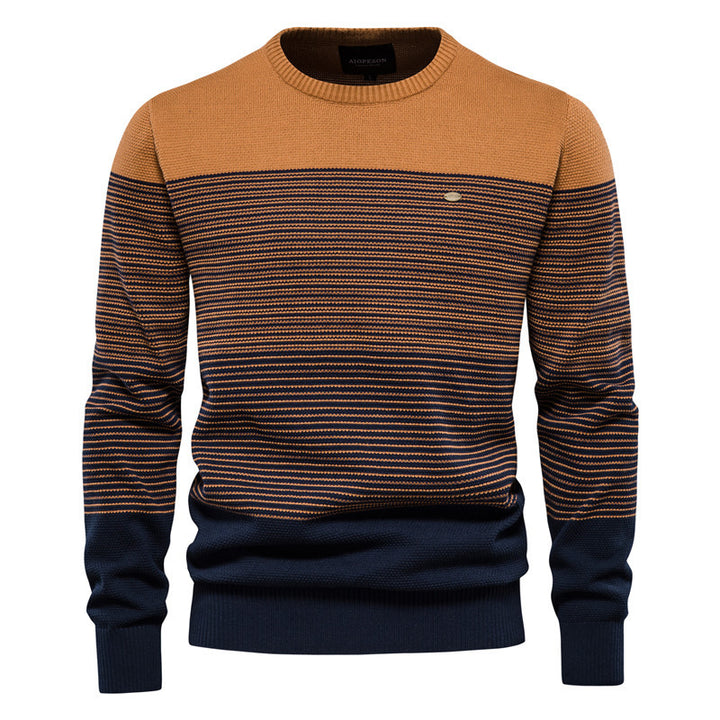 Herren Strickpullover mit komfortabler Struktur und eleganten Farbblöcken Echoarchiv
