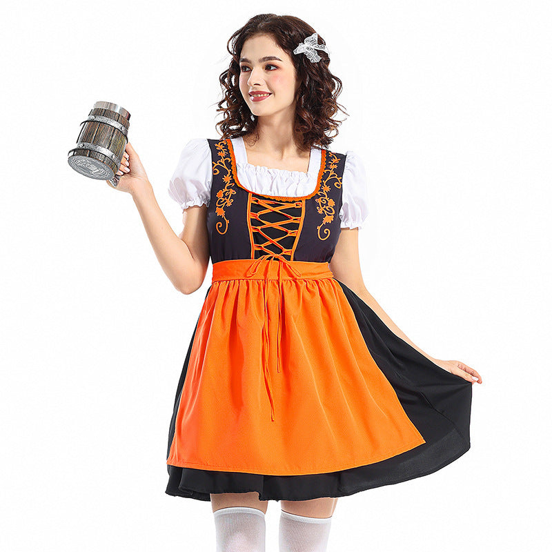 Damen nan traditionelles Dirndlkleid mit dekorativer Schnürung und abnehmbarer Schürze Echo Archiv