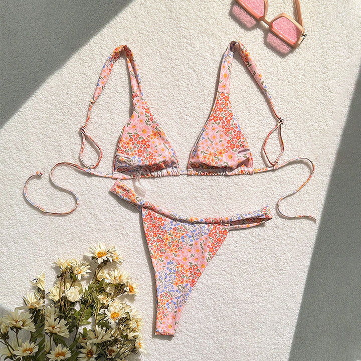 Damen Triangel-Bikini mit floralen Motiven und angepassten Trägern Echo Archiv