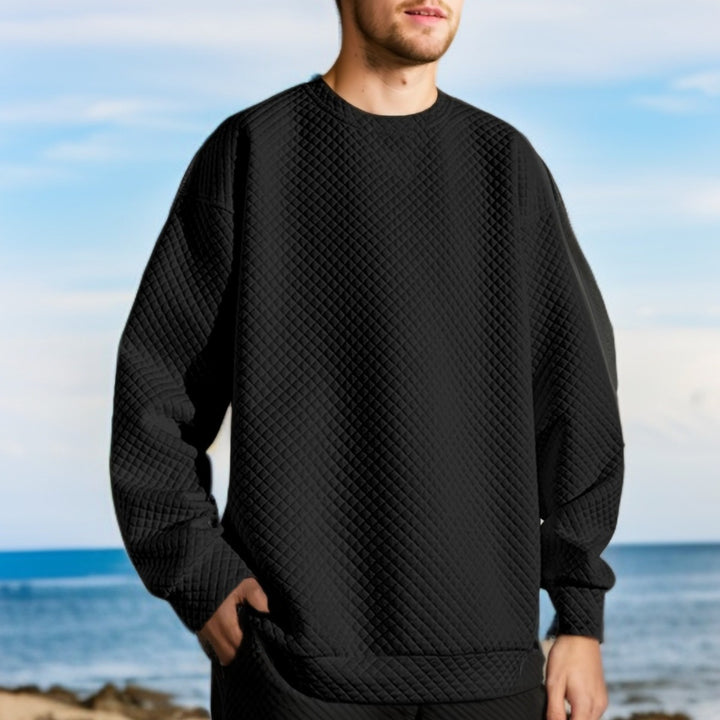 Herren lässiger Sweatshirt mit modernem Steppmuster Echoarchiv