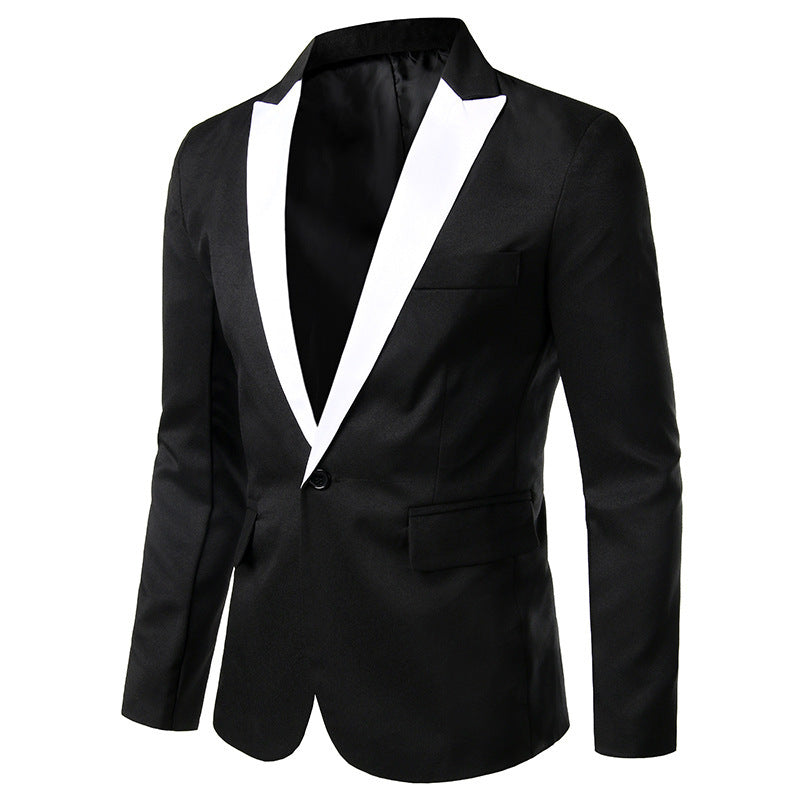 Herren eleganter Smoking-Blazer mit satinierter Kragenpartie Echoarchiv