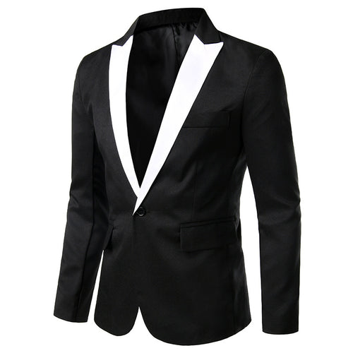 Herren eleganter Smoking-Blazer mit satinierter Kragenpartie Echoarchiv