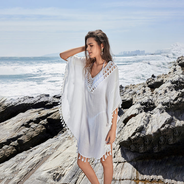 Damen luftiger und eleganter Häkel-Strandüberwurf Echo Archiv