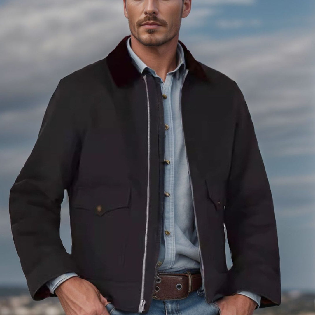 Herren lässige Utility-Jacke mit großzügigen Taschen und gefüttertem Kragen Echoarchiv