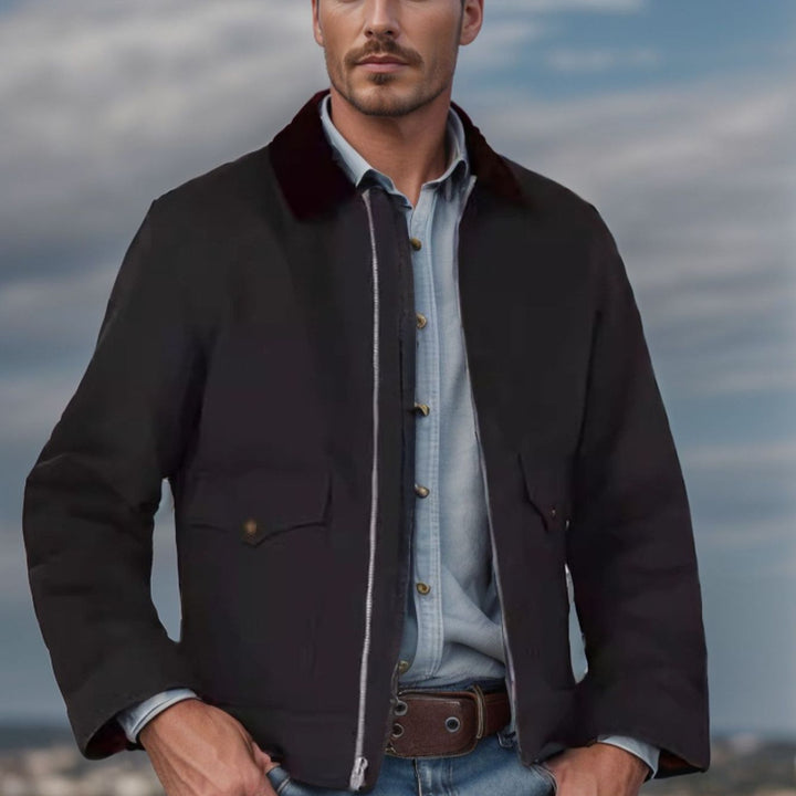 Herren lässige Utility-Jacke mit großzügigen Taschen und gefüttertem Kragen Echoarchiv