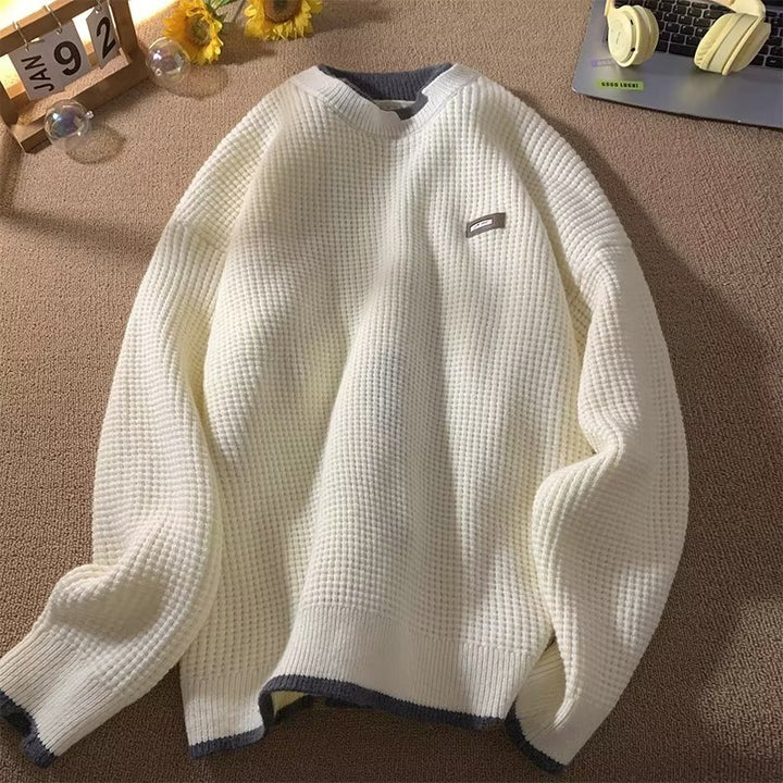 Herren Grobstrickpullover mit hohem Kragen Echoarchiv