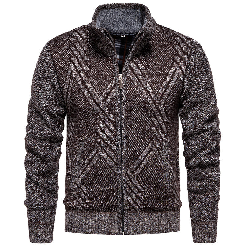 Herren Strickjacke mit strukturiertem Zopfmuster und praktischen Taschen Echoarchiv