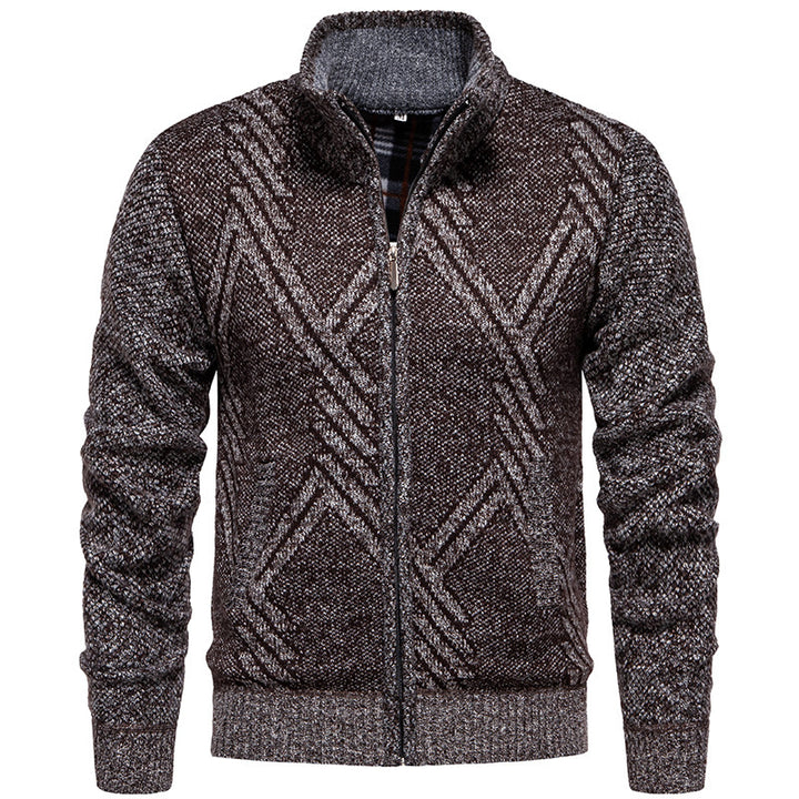 Herren Strickjacke mit strukturiertem Zopfmuster und praktischen Taschen Echoarchiv