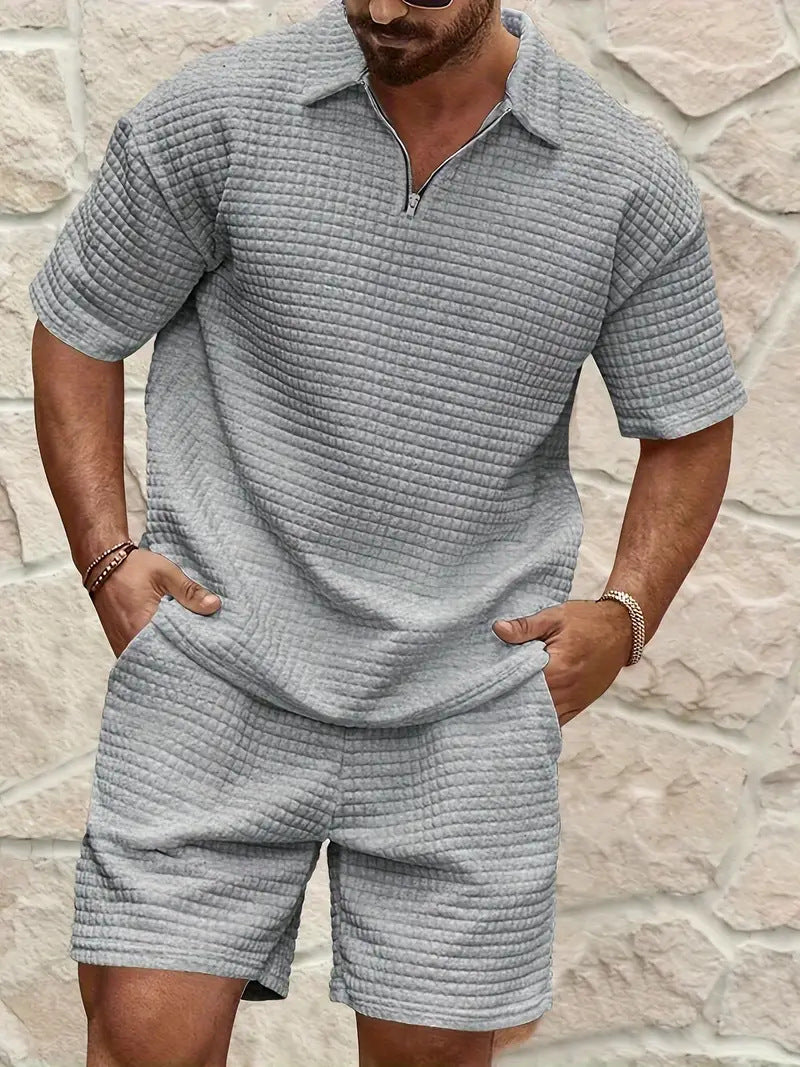 Herren Kurzarm-Polo mit praktischen Reißverschlussdetail Echoarchiv