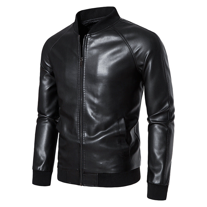 Herren modische Kunstlederjacke mit komfortablem Innenfutter Echoarchiv
