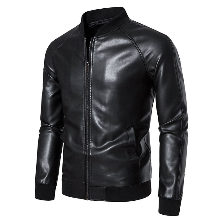 Herren modische Kunstlederjacke mit komfortablem Innenfutter Echoarchiv