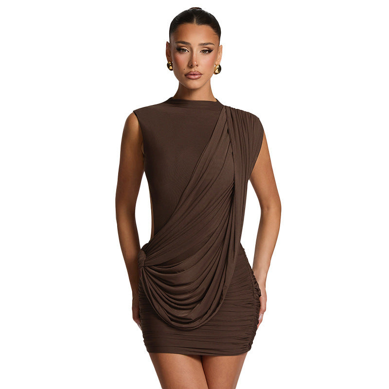 Damen figurbetontes Minikleid mit drapierter Schulterpartie und Raffungen Echo Archiv