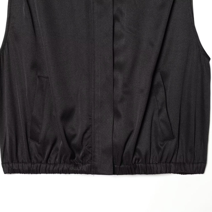 Damen ärmellose Utility-Weste mit seitlichen Taschen und elastischem Bund Echo Archiv