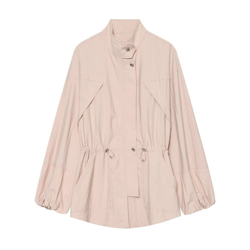Damen Leichte Parka-Anorak Jacke mit Tunnelzugtaillierung und Stehkragen Echo Archiv