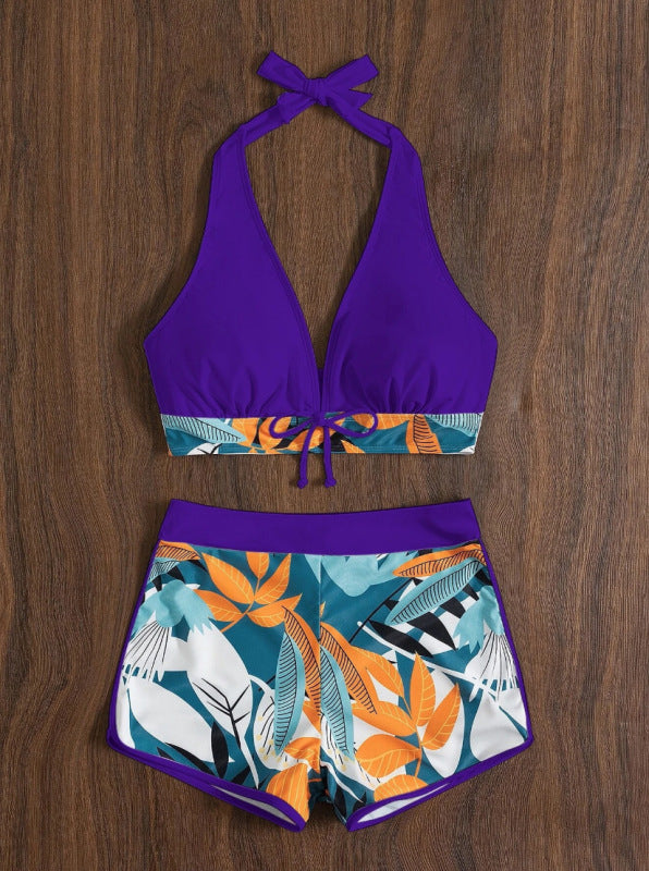 Damen Bikini-Set mit floralem Muster und herausnehmbarem Push-Up-BH Echo Archiv