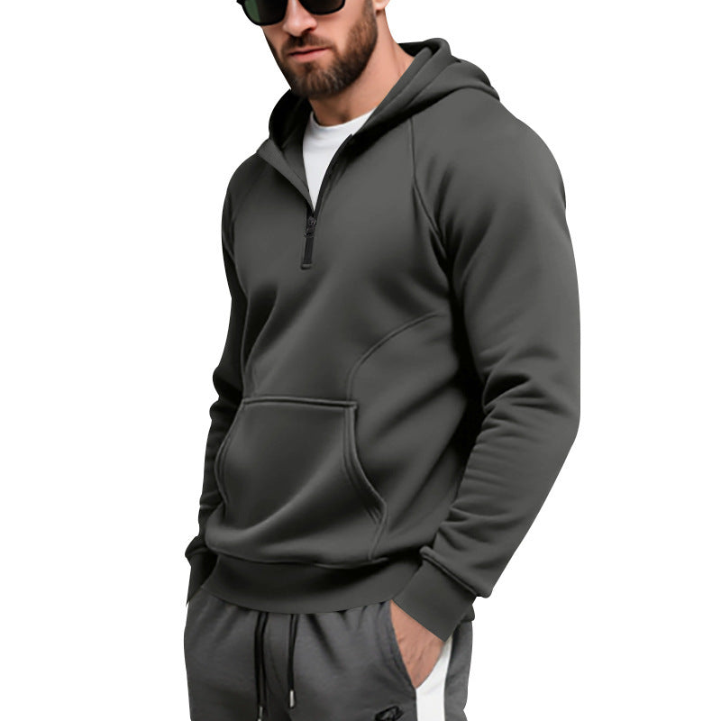 Herren sportlicher Kapuzenpullover mit modernem Reißverschluss und praktischen Taschen Echoarchiv