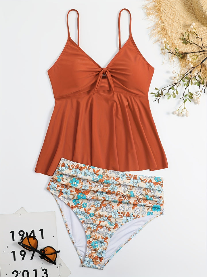 Damen Tankini-Set mit modischem Floral-Design und verstellbaren Trägern Echo Archiv
