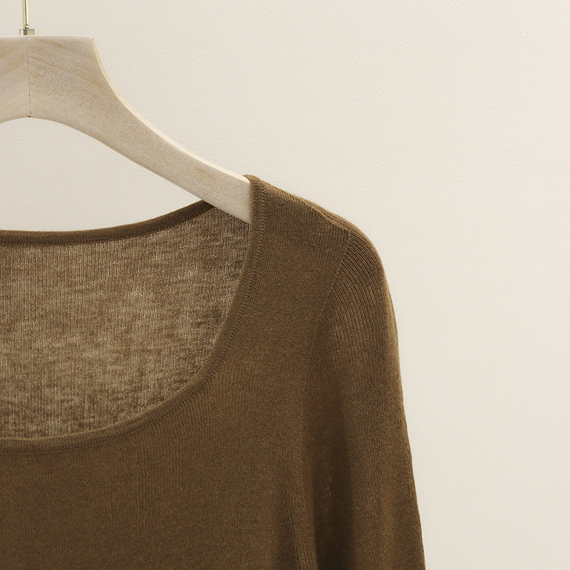 Damen Feines Ripp-Strick-Top mit breiten Trägern und glattem Fall Echo Archiv