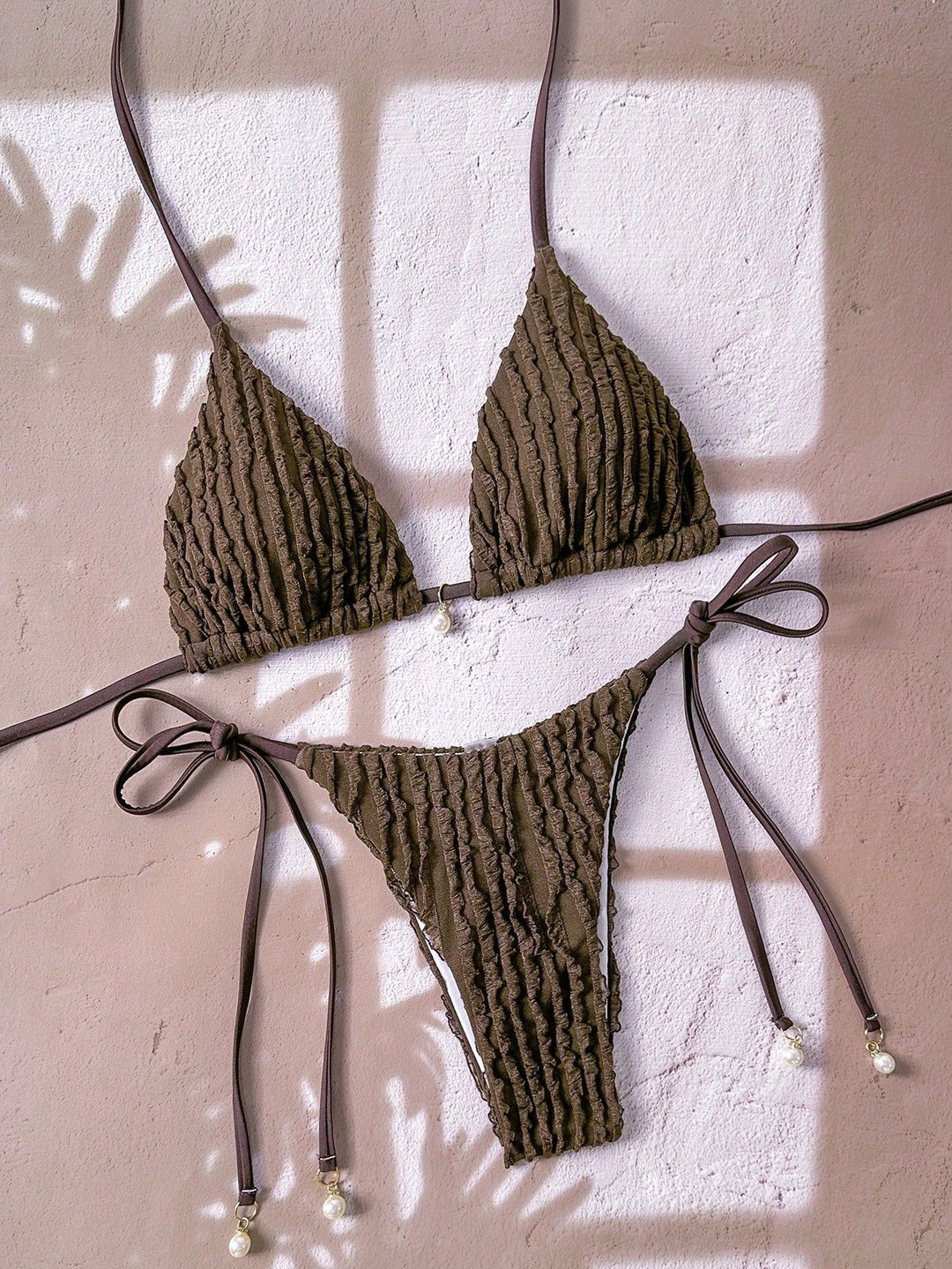 Damen Triangel-Bikini mit strukturierter Textur Echo Archiv