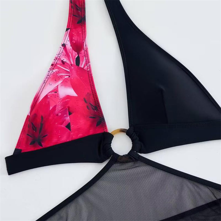 Damen Strandkleid mit modischem Wickeldesign und floralem Schnitt Echo Archiv