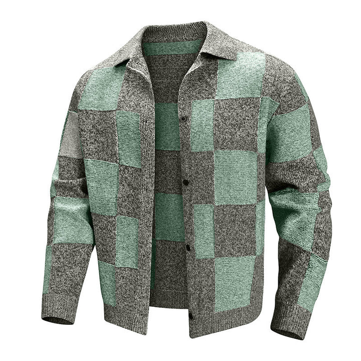 Damen Modische Karierte Strickjacke Echo Archiv