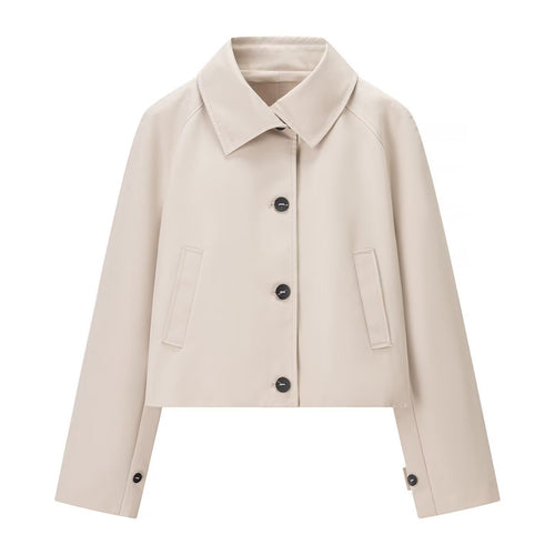Damen Kurzjacke im Trenchstil mit kastiger Boxy‑Silhouette und Raglanärmeln Echo Archiv