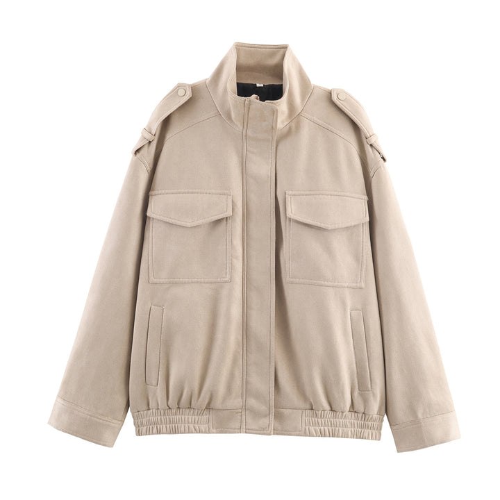 Herren Fieldjacke im utilitaristischen Stil mit Stehkragen, Schulterklappen und aufgesetzten Pattentaschen Echo Archiv