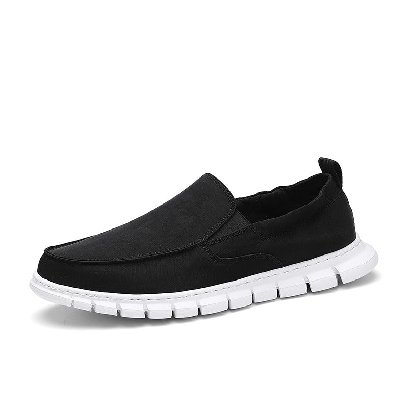 Herren Legerer Canvas-Mokassin-Slipper mit geflochtener Schnürung und gefleckter EVA-Sohle Echoarchiv