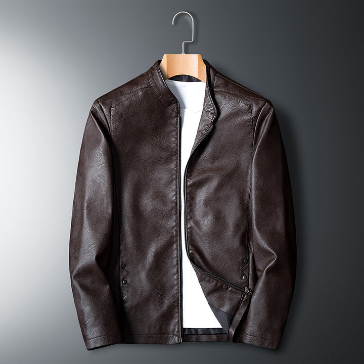 Herren Modische Kunstlederjacke mit Steppdetails Echo Archiv