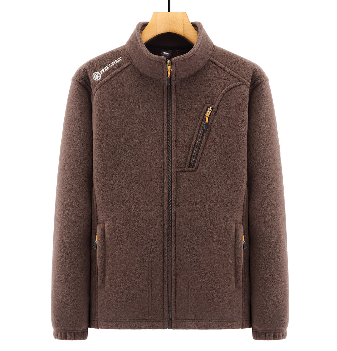 Herren Warme Microfleece-Outdoorjacke mit Brustreißverschluss, Seitentaschen und Stehkragen Echo Archiv