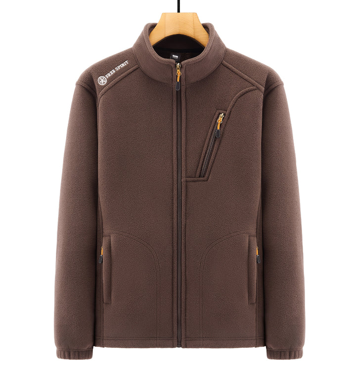 Herren Warme Microfleece-Outdoorjacke mit Brustreißverschluss, Seitentaschen und Stehkragen Echo Archiv