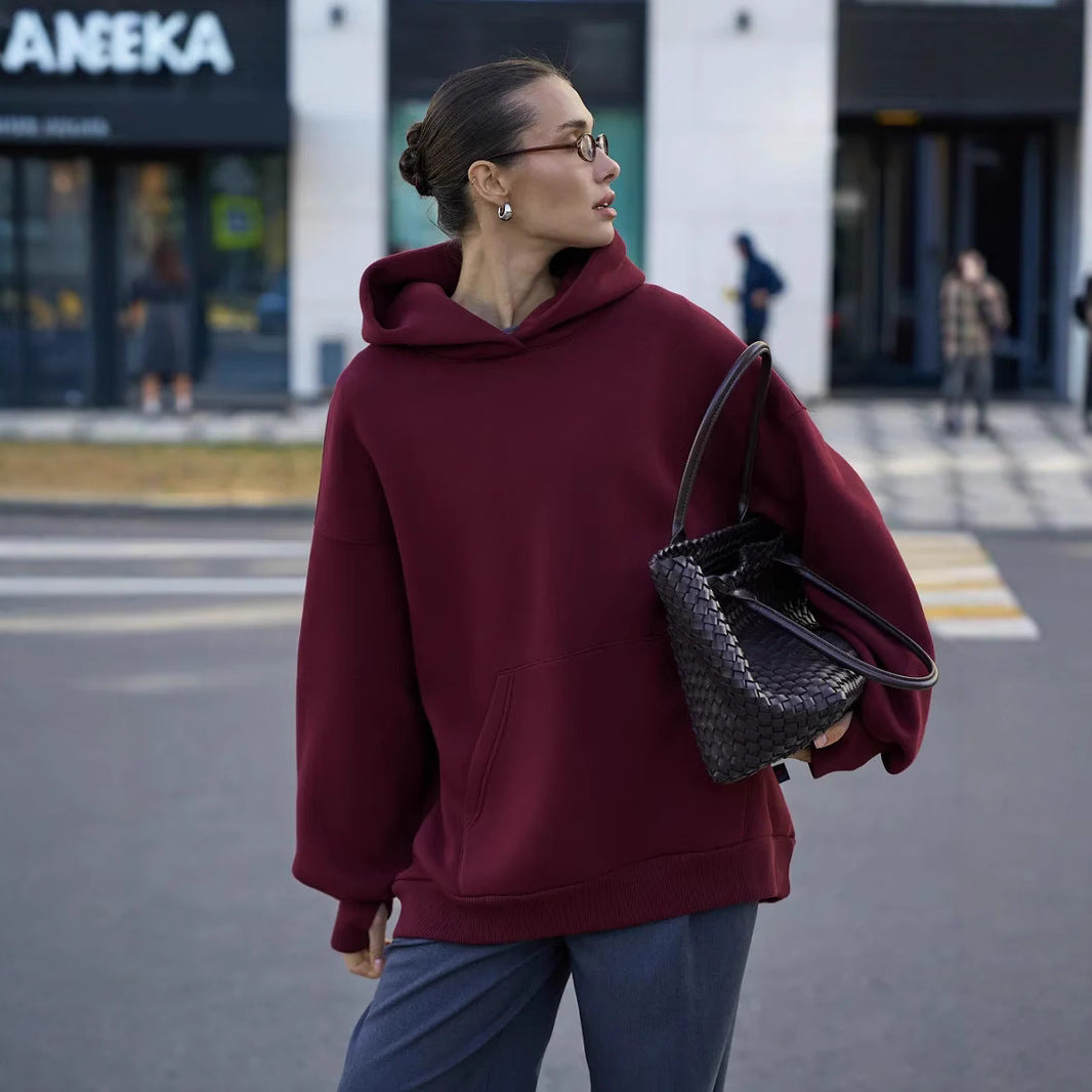 Damen Oversized Kapuzenpullover mit extra weitem Schnitt und Kängurutasche – Auréline