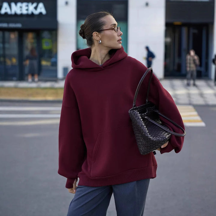 Damen Oversized Kapuzenpullover mit extra weitem Schnitt und Kängurutasche – Auréline