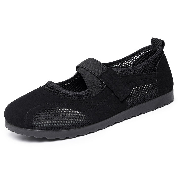 Damen nan atmungsaktive Mary-Jane-Walking-Halbschuh mit Klettverschluss und verstärkter Profilsohle Echo Archiv