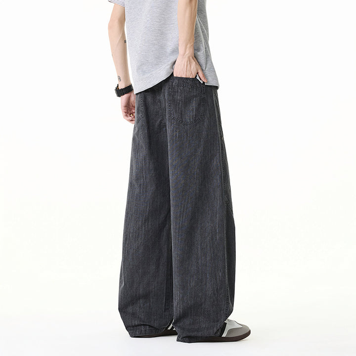 Damen Weite Leinenoptik-Hose mit elastischem Bund und aufgesetzten Taschen Echo Archiv