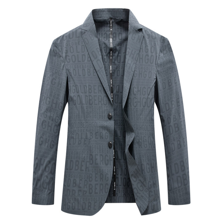 Herren Slim-Fit Einreihiges Sakko mit dezentem Jacquard-Logoallover und ungefütterter Konstruktion Echo Archiv