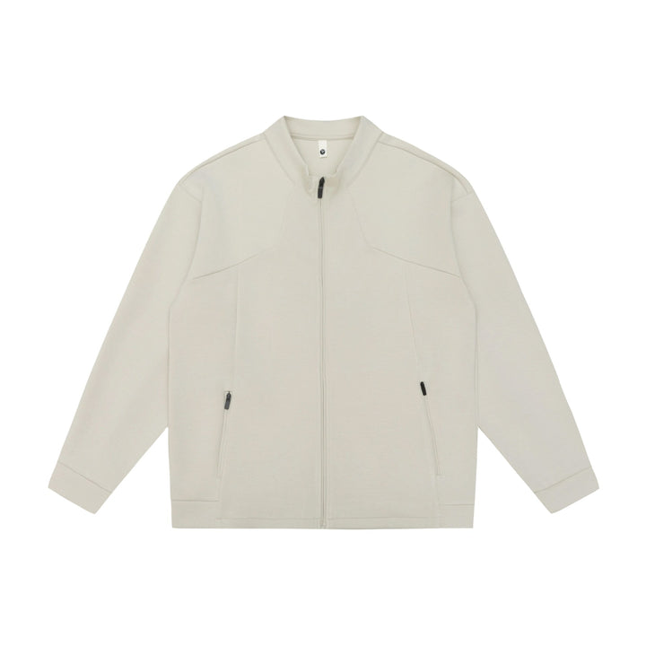 Unisex Oversize Zip‑Jacke aus schwerer Baumwollmischung mit Stehkragen und Reißverschlusstaschen Echoarchiv