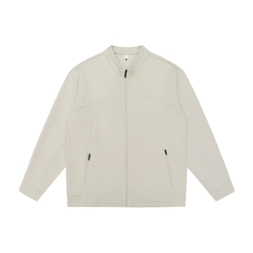 Unisex Oversize Zip‑Jacke aus schwerer Baumwollmischung mit Stehkragen und Reißverschlusstaschen Echoarchiv