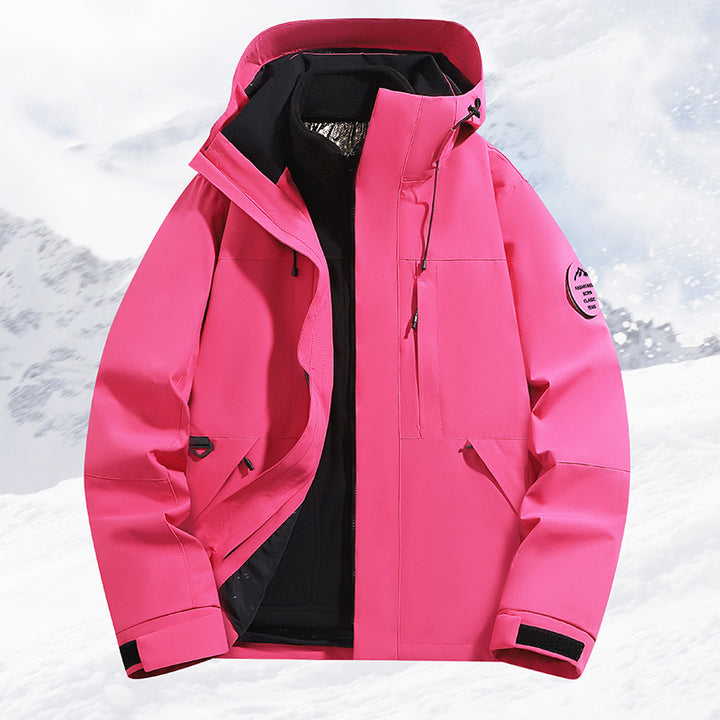 Männer Schicht Schnee Sportjacke mit atmungsaktiver Membran und verstellbarem Kapuze – Marzano
