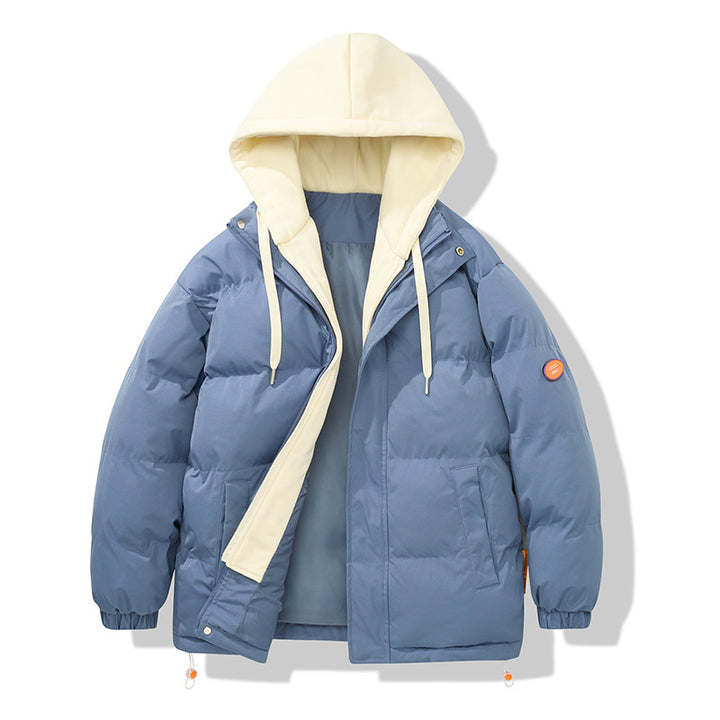 Herren oversized Steppjacke mit zwei Lagen und integrierter kontrastfarbener Kapuzeninnjacke sowie thermischer Isolierung – Marzano