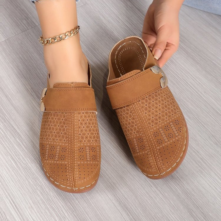 Damen Perforierte Komfort-Clogs mit Orthopädischer Einlegesohle Echo Archiv