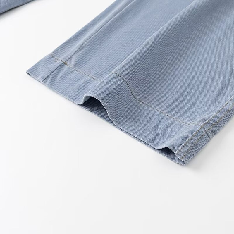 Damen weite High-Waist-Loungehose aus fließender Viskoseoptik mit Elastbund und Eingrifftaschen Echo Archiv