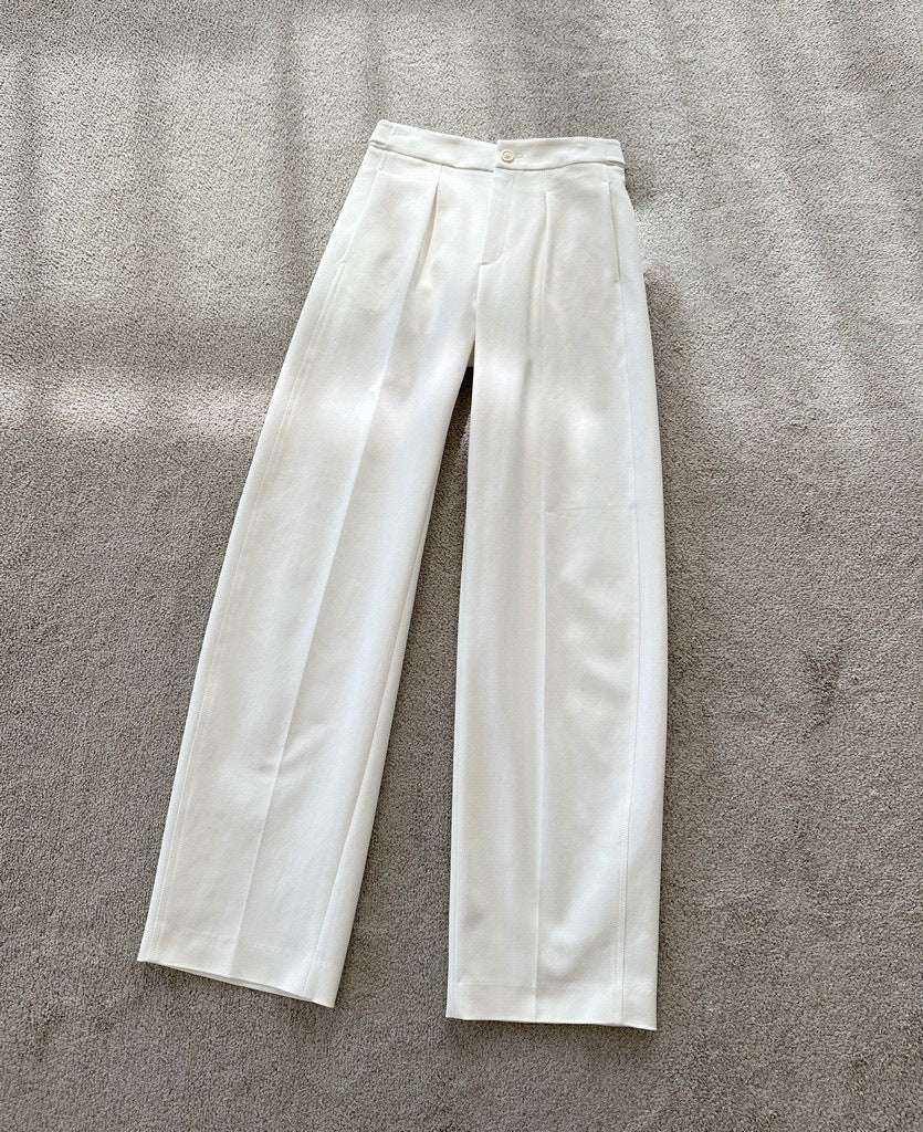 Damen Hochtaillierte weit geschnittene Bundfaltenhose mit Bügelfalte Echo Archiv