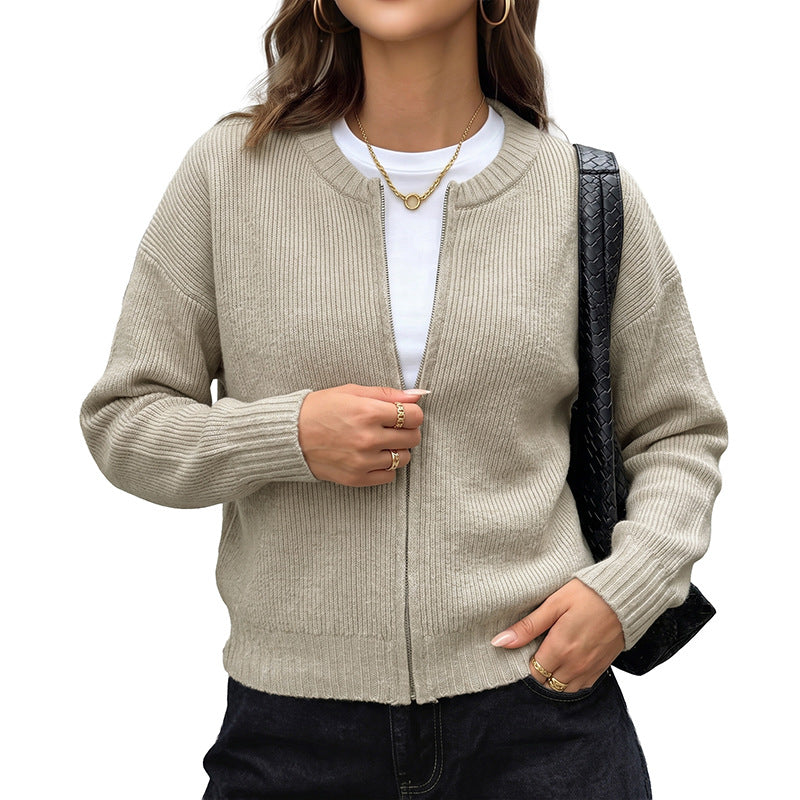 Damen Lässige Strickjacke mit chemischem Reißverschluss Echo Archiv