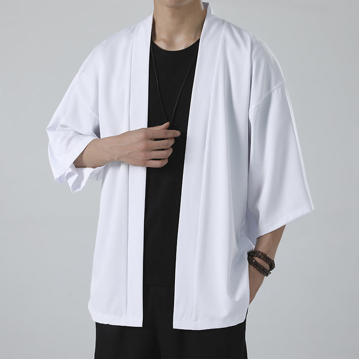 Herren nan kimonoartige Kurzjacke im Oversize-Stil mit offenem Schnitt und weichem Fall Echo Archiv