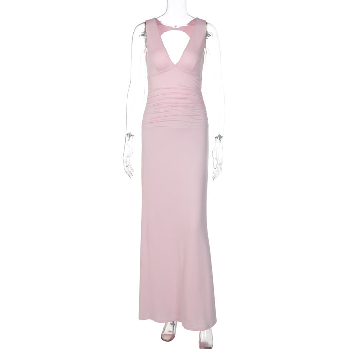 Damen Elegantes Kleid mit tiefem V-Ausschnitt und raffiniertem Rücken Echo Archiv