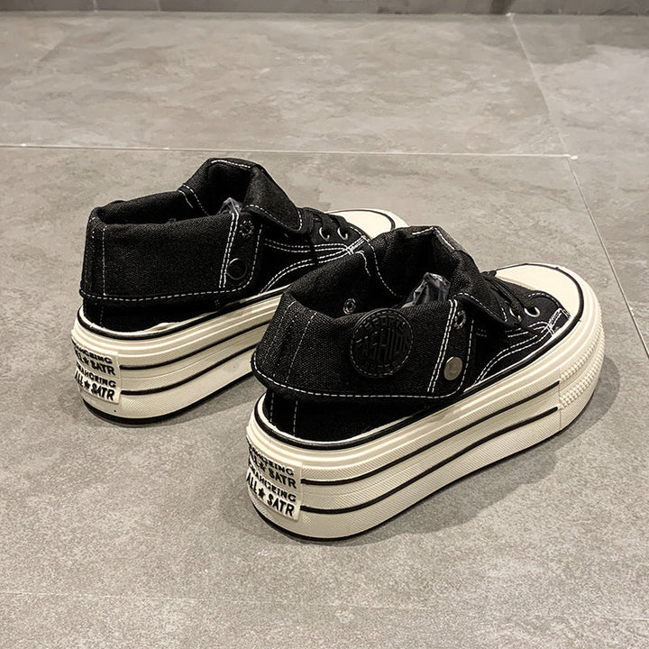 Damen High-Top Sneakers mit modischem Plateau und verstellbarem Knöchelriemen Echo Archiv
