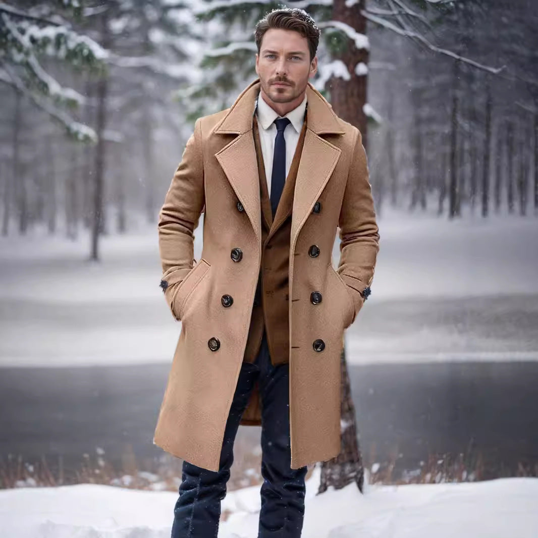 Herren eleganter Wool Trenchcoat Echoarchiv