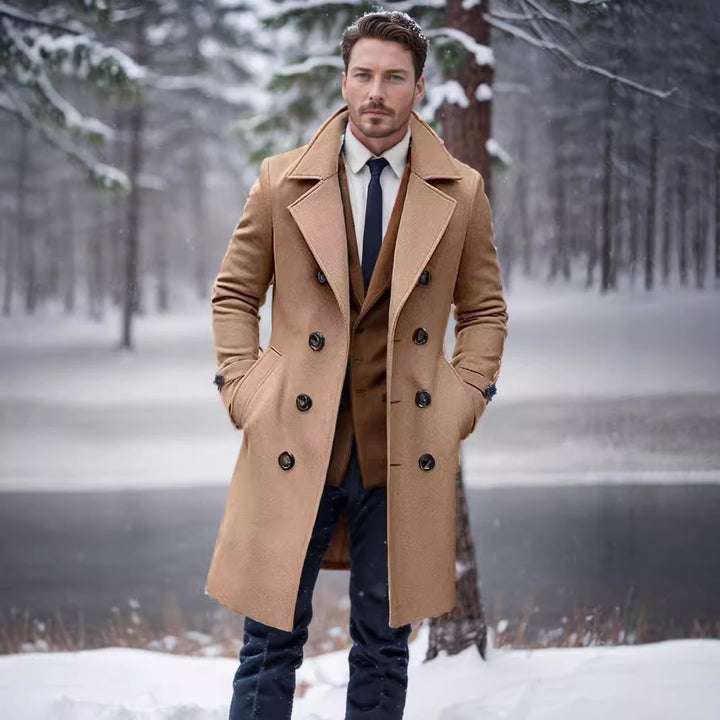Herren eleganter Wool Trenchcoat Echoarchiv